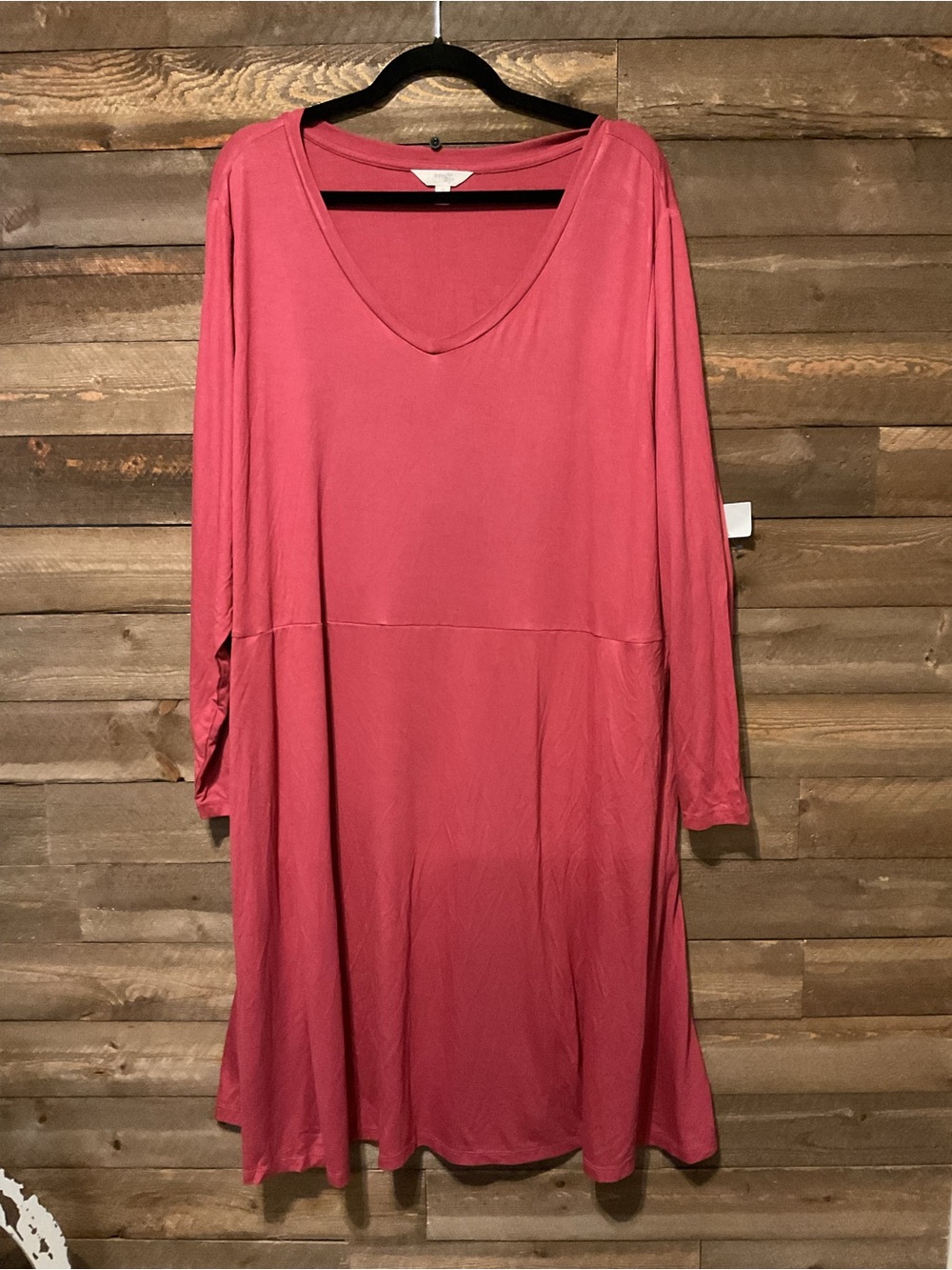 Terra & Sky Mauve V-Neck Long Sleeve Knit Dress Women’s Size 3X 24/26W NWT
